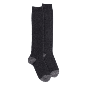 Women's polar wool long socks - Dark grey & oxford grey | Doré Doré