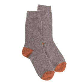 Women's polar wool socks - Light brown & orange | Doré Doré