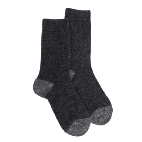 Women's polar wool socks - Dark grey & oxford grey | Doré Doré