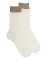 Women's wool openwork  plain socks - Cream