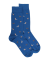 Men's cotton socks with dogs repeat pattern - Blue Cosmos