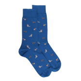 Men's cotton socks with dogs repeat pattern - Blue Cosmos | Doré Doré