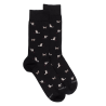 Men's cotton socks with dogs repeat pattern - Black | Doré Doré