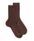 Women's ribbed cotton lisle socks - Wood