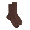 Women's ribbed cotton lisle socks - Wood