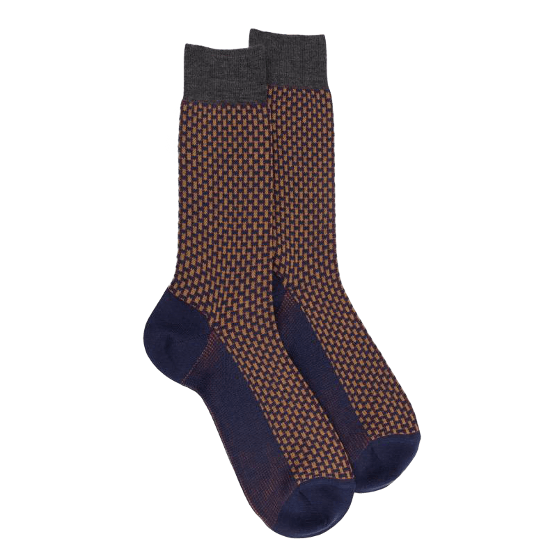 Men's wool woven socks in three colors - Blue & grey | Doré Doré