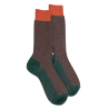 Men's wool woven socks in three colors - Grey-green iron & orange