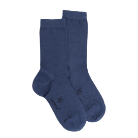 Children's wool and cotton socks - Denim blue | Doré Doré