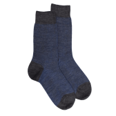 Men's caviar patterned wool socks - Grey & blue | Doré Doré