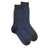 Men's caviar patterned wool socks - Grey & blue