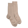 Women's wool and cotton plain socks - Beige Sahara