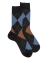 Men's wool socks patterned in three colors - Dark grey & Squirrel colour