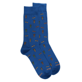 Men's cotton socks with drums repeat pattern - Blue Cosmos | Doré Doré