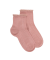 Kids' openwork cotton lisle ankle socks with glitter contrast cuff - Rose Praline