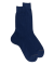 Men's fine gauge ribbed cotton lisle socks - Royal Blue
