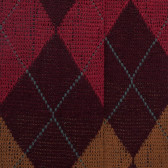 Merino Wool knee-high socks with Diamond Pattern - Aubergine and squirrel | Doré Doré