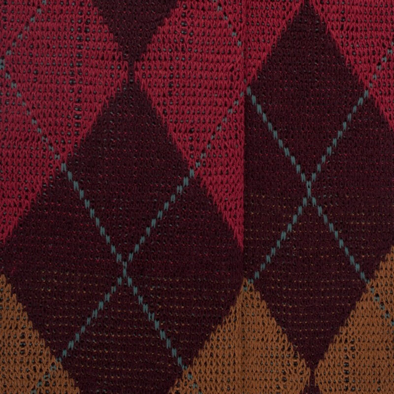 Merino Wool knee-high socks with Diamond Pattern - Aubergine and squirrel | Doré Doré