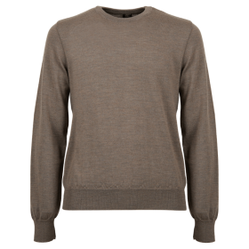 Unisex wool round neck pullover - Brown Quail | Doré Doré