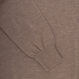 Unisex wool round neck pullover - Brown Quail | Doré Doré