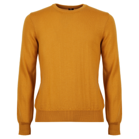 Unisex wool round neck pullover - Yellow Mustard | Doré Doré