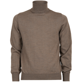 Unisex wool turtleneck pullover - Brown Quail | Doré Doré