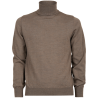 Unisex wool turtleneck pullover - Brown Quail