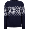 Round neck pullover unisex wool with Christmas motif - Navy | Doré Doré