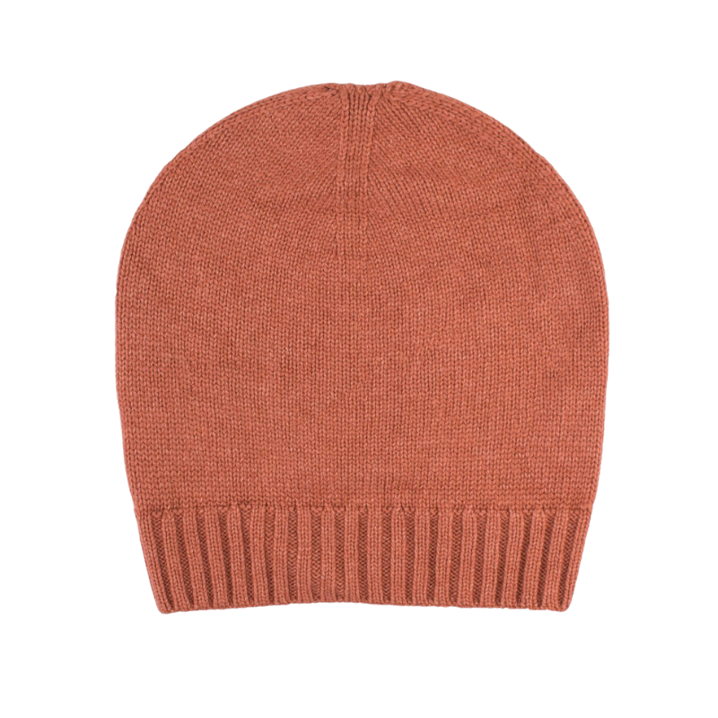 Unisex wool and cashmere plain cap - Orange | Doré Doré