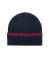 Unisex plain wool cap with contrasting border - Dark blue & red