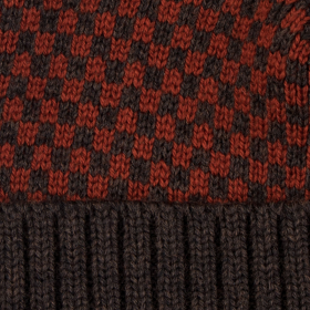 Merino wool hat with check pattern – Brown | Doré Doré