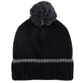 Fleece hat with pompom – Black and grey | Doré Doré