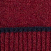 Fleece hat with pompom - Dark red and blue | Doré Doré