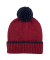 Fleece hat with pompom - Dark red and blue
