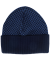 Merino wool hat with check pattern - Navy blue