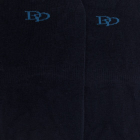 Cotton footlets with non-slip effect at the heel - Navy blue | Doré Doré