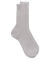 Men's 100% mercerised cotton lisle ribbed socks - Light grey