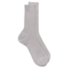 Men's 100% mercerised cotton lisle ribbed socks - Light grey