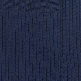 Men's 100% mercerised cotton lisle ribbed socks - Navy blue | Doré Doré