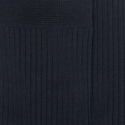 Men's 100% mercerised cotton lisle ribbed socks - Dark blue | Doré Doré