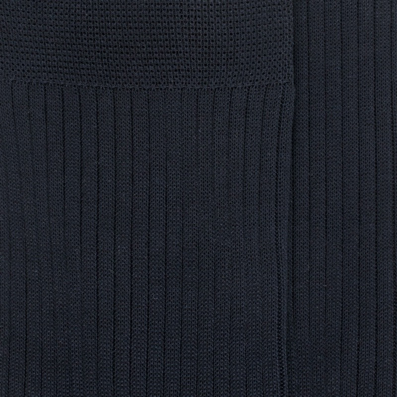 Men's 100% mercerised cotton lisle ribbed socks - Dark blue | Doré Doré