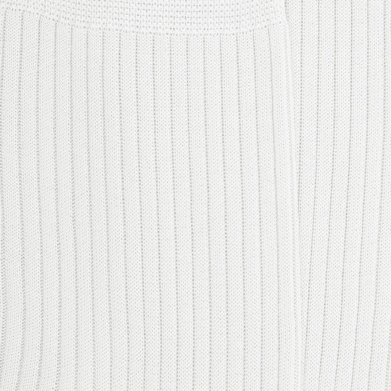 Men's 100% mercerised cotton lisle ribbed socks - White | Doré Doré