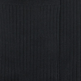 Men's 100% mercerised cotton lisle ribbed socks - Black | Doré Doré