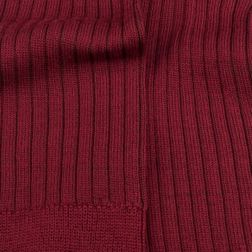 Ribbed socks in merino wool and cotton - Bicolor light burgundy and green | Doré Doré