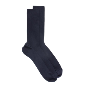 Men's wool elastic-free edges socks for sensitive skin - Dark blue | Doré Doré