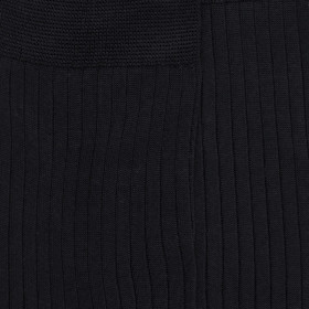 Men's luxury fine cotton lisle ribbed socks - Black | Doré Doré