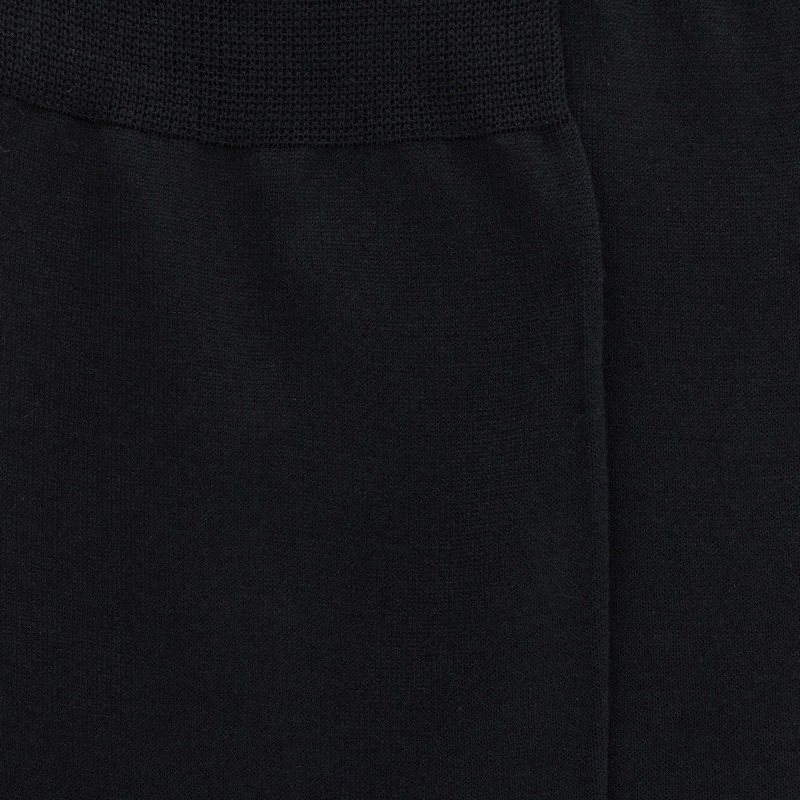 Men's fine mercerised cotton lisle jersey knit socks - Black | Doré Doré