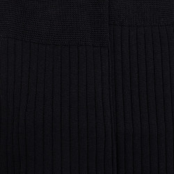 Men's luxury cotton lisle ribbed knee-high socks - Black | Doré Doré