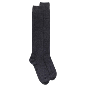 Men's long wool and cashmere socks - Dark grey | Doré Doré