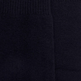Men's wool and cashmere jersey knit knee-high socks - Dark blue | Doré Doré