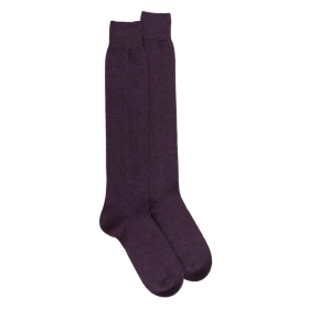 Men's long wool and cashmere socks - Mulberry purple | Doré Doré